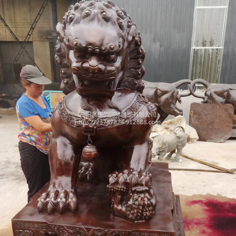 公司门口铸铜故宫狮子雕塑制作厂家